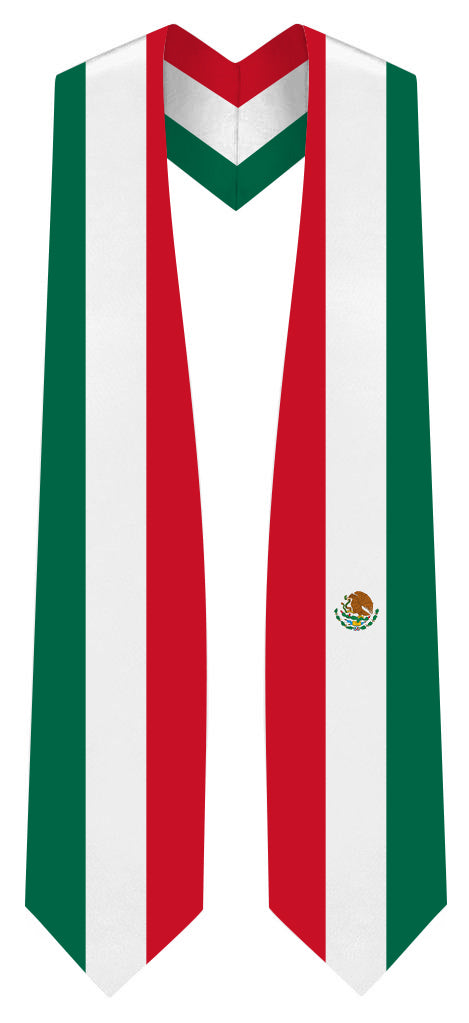 Estola de graduación con bandera de México