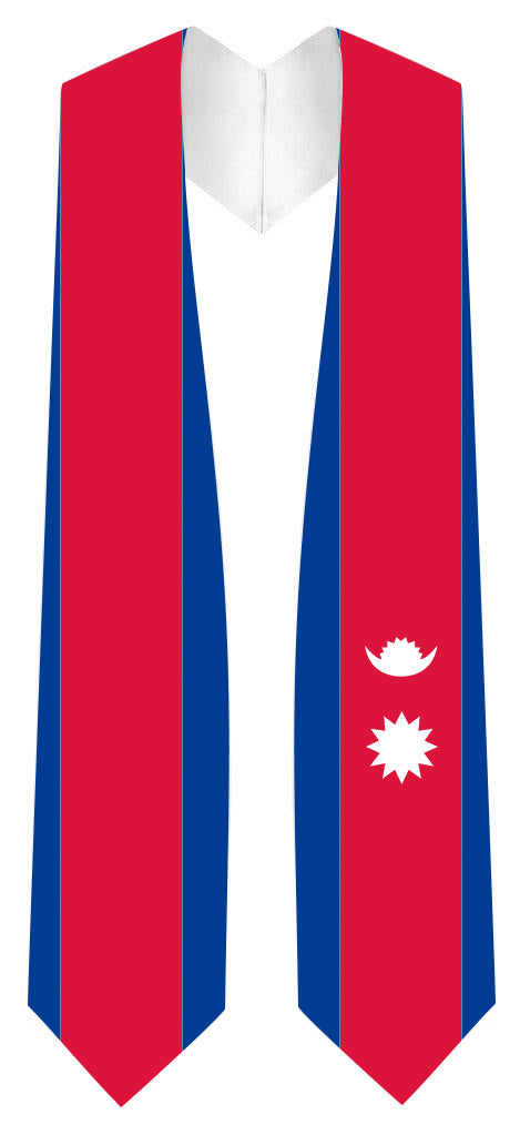 Estola de graduación con bandera de Nepal