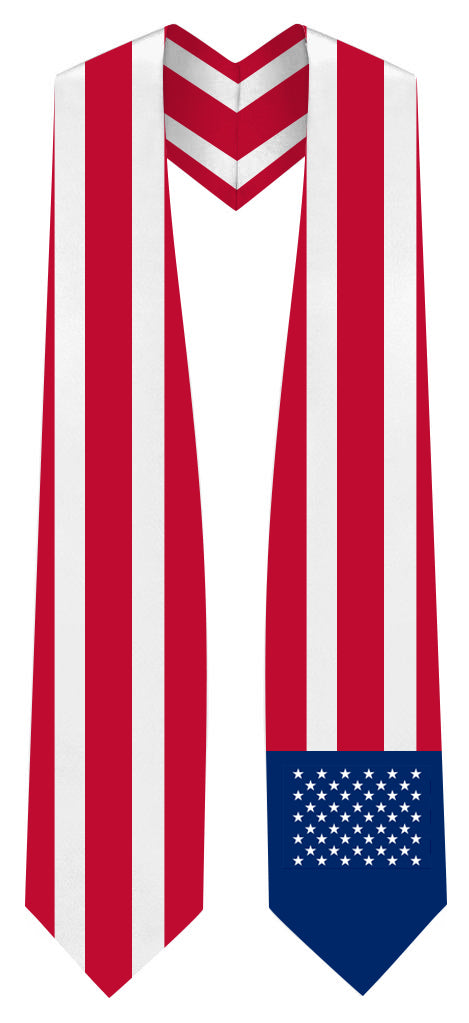 Estola de graduación con bandera de USA