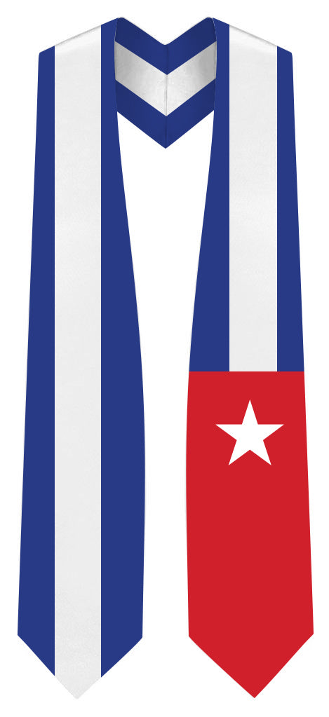 Estola de Graduación con Bandera de Cuba