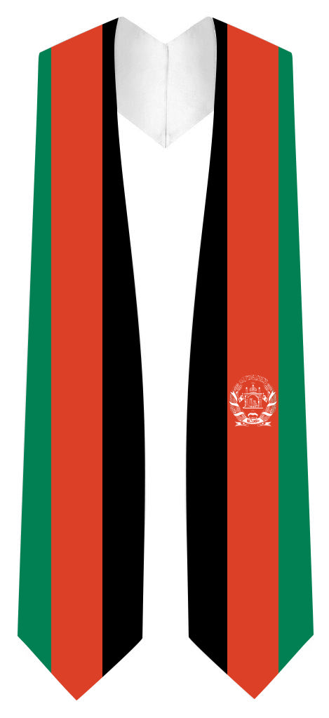 Estola de graduación con bandera de Afghanistan