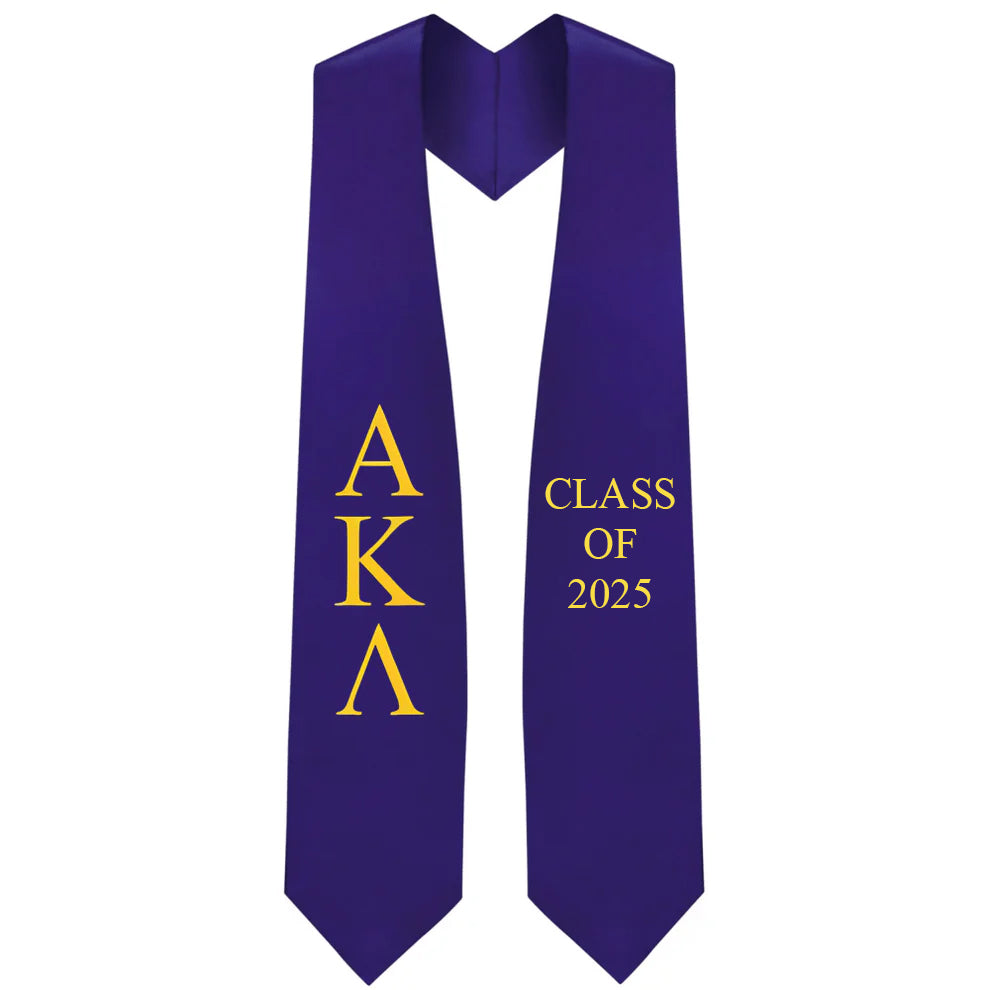 Alpha Kappa Lambda Greek Lettered Stole w/ Year