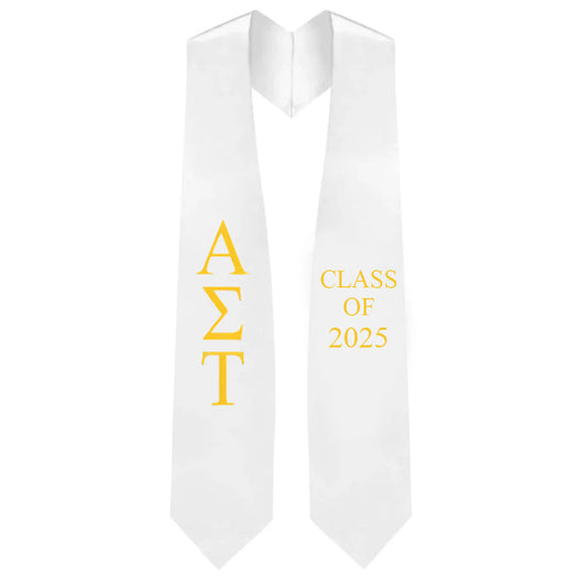 Alpha Sigma Tau Greek Lettered Stole w/ Year