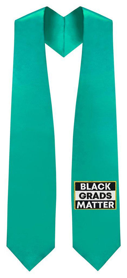 Estola de graduación verde esmeralda BLACK GRADS MATTER