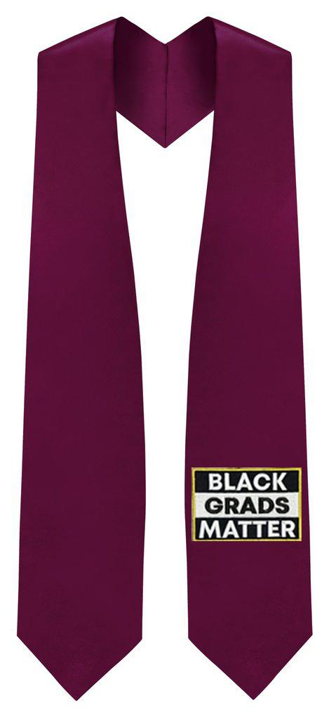 Estola de graduación granate BLACK GRADS MATTER