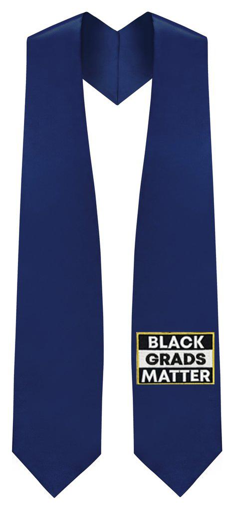 Estola de graduación azul marino BLACK GRADS MATTER