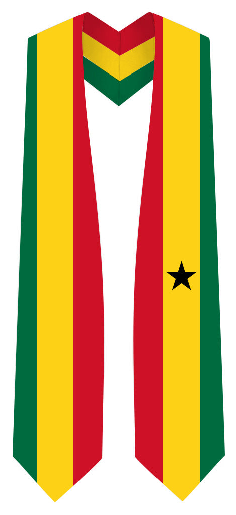 Estola de Graduación con Bandera de Ghana