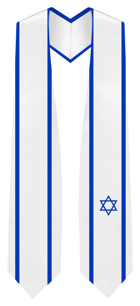 Estola de graduación con bandera de Israel