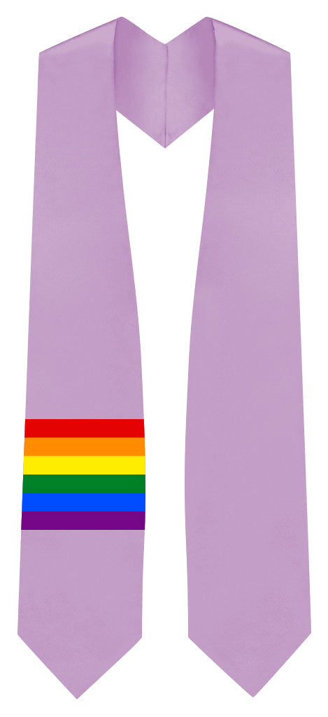 Estola de Graduación Lavanda con Arcoíris LGBTQ