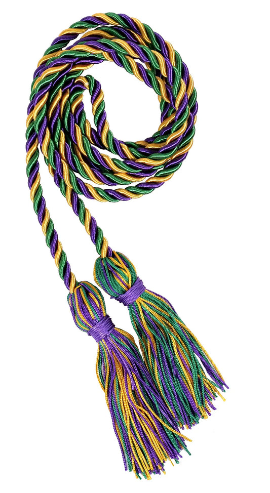 Cordón de honor Morado, Verde Esmeralda y Dorado de secundaria