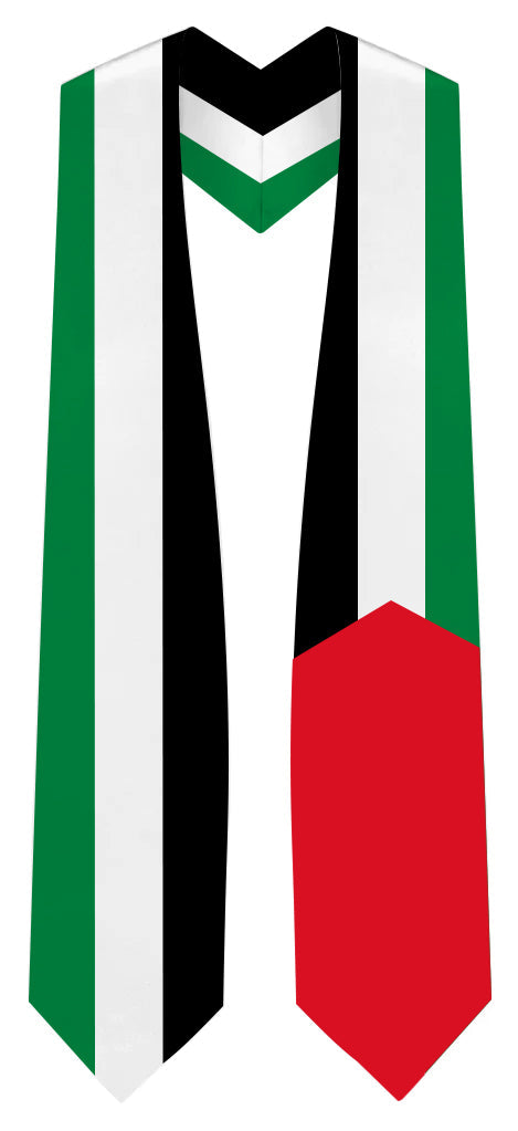 Estola de graduación con bandera de Palestine