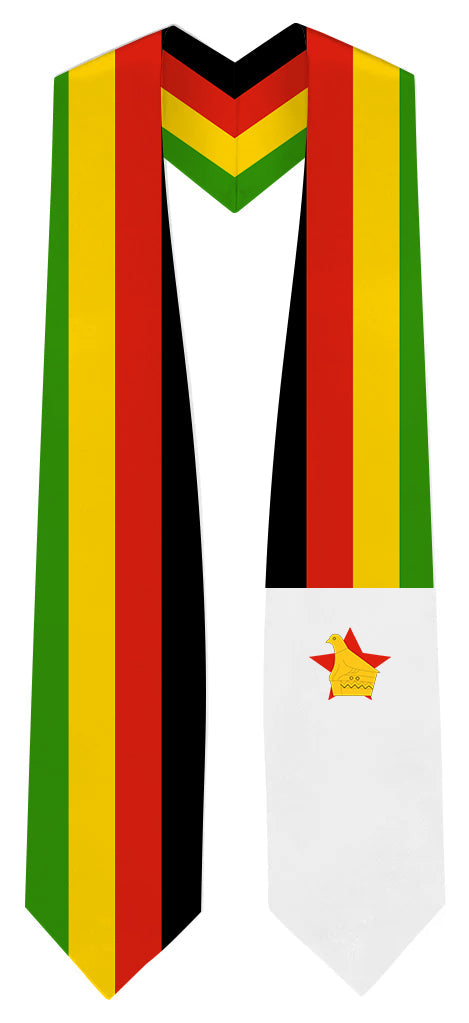 Estola de graduación con bandera de Zimbabwe