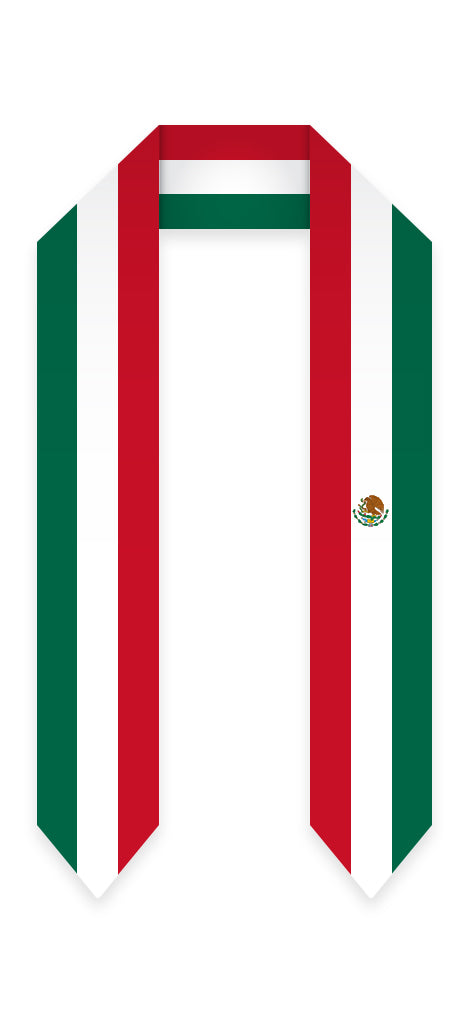 Estola de graduación con bandera de México