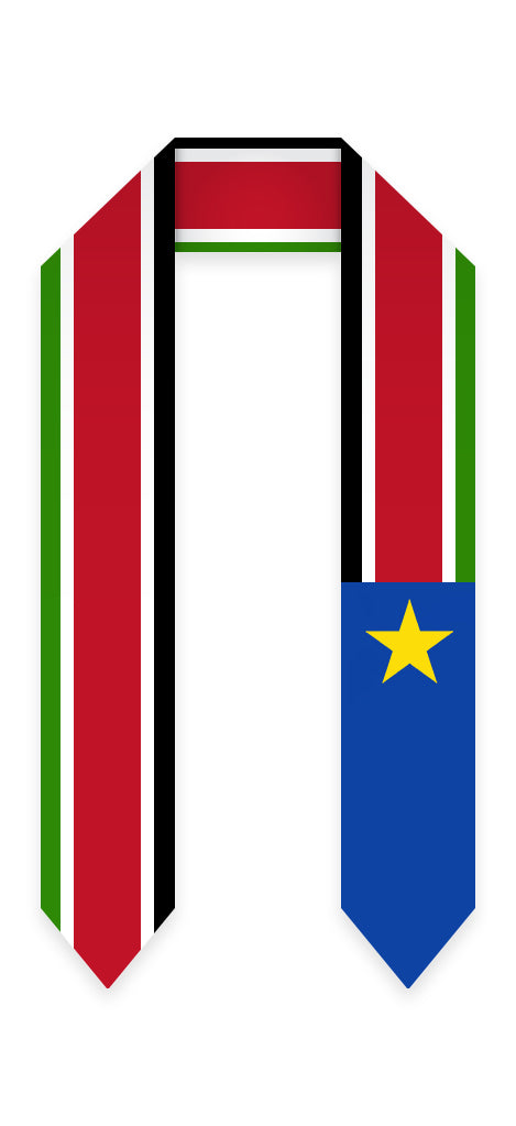 Estola de graduación con bandera de South Sudan