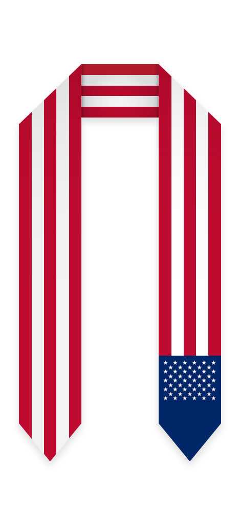 Estola de graduación con bandera de USA