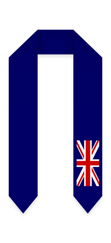 Estola de graduación con bandera de United Kingdom