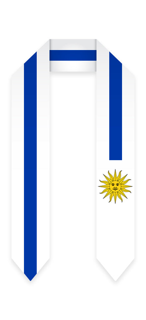 Estola de graduación con bandera de Uruguay