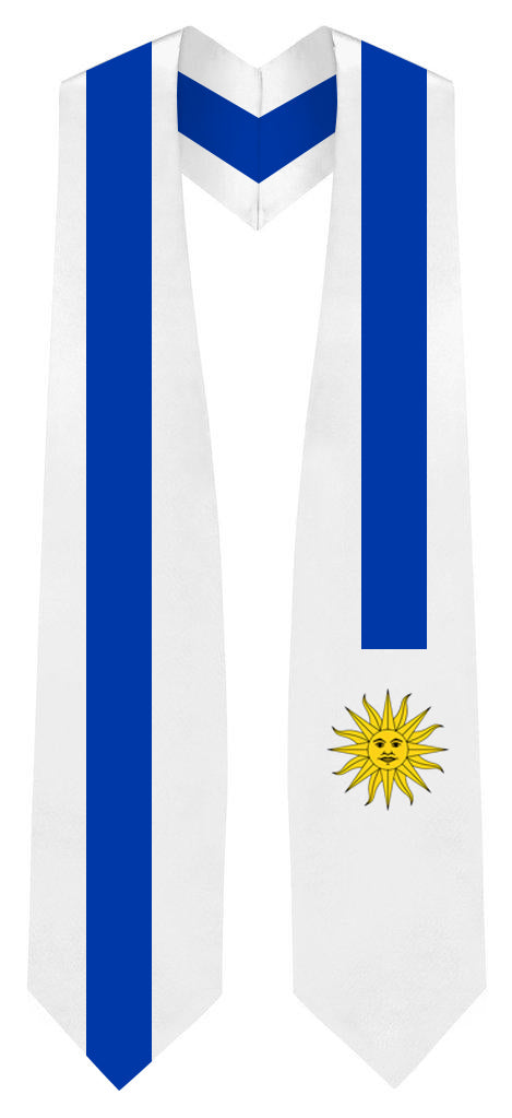 Estola de graduación con bandera de Uruguay