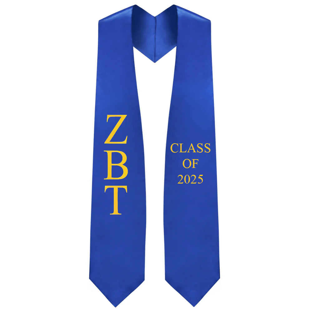 Zeta Beta Tau Lettered Stole w/ Year